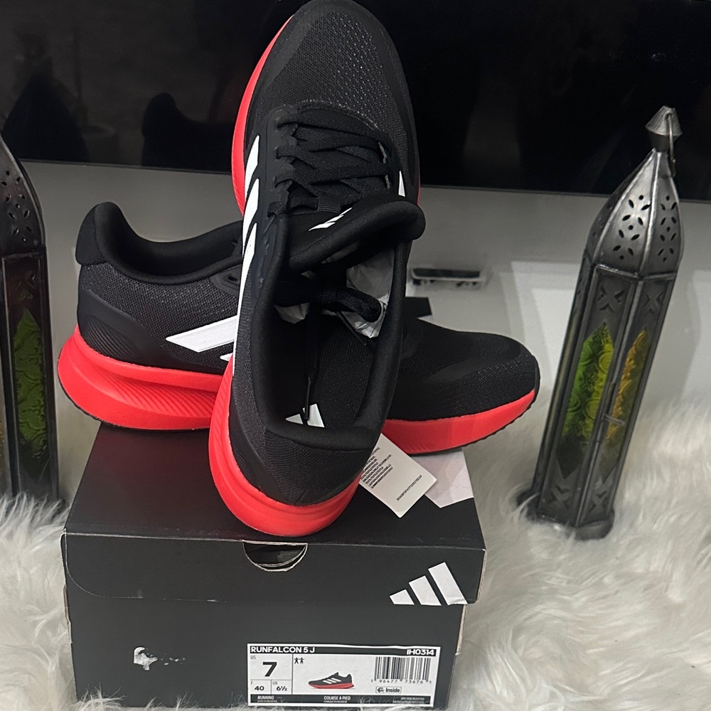 ADIDAS RUNFALCON 5 J RUNNING SHOES size 7 - Picture 5 of 8